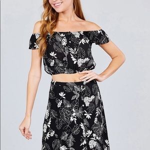 Crop top and midi skirt set